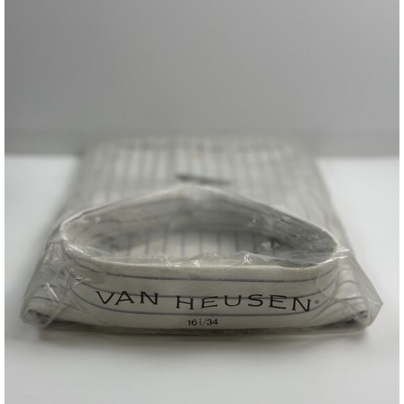 Vntg Van Heusen Long Sleeve Shirt 16 1/2 - 34 White Blk/Gry Stripes NIP Gimbels - Picture 4 of 5